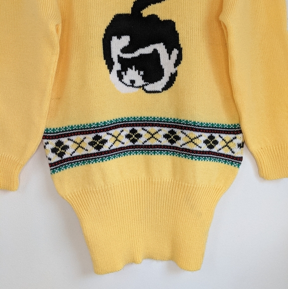 Vintage 80s Kitschy Cat Grandma Soft Grunge Crew Neck Knit Sweater - Picture 4 of 11